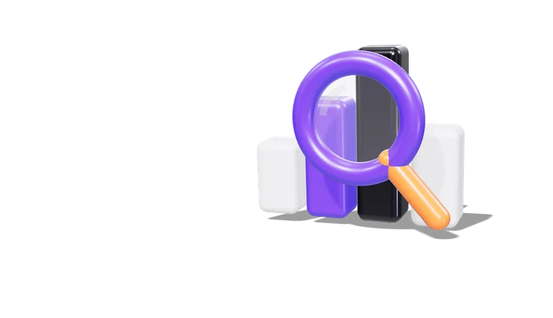 Competitors in search — website development stage, 3D illustration