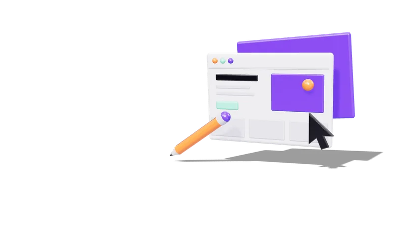 Structure and keywords — website development stage, 3D illustration