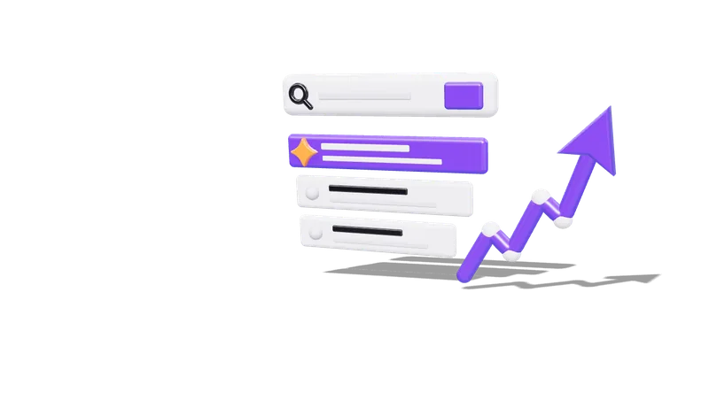 Markup and AI — website development stage, 3D illustration
